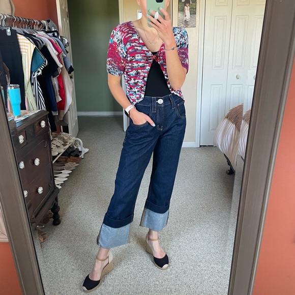 Save the Queen Crochet Cardigan Multi Colored size Small - Picture 4 of 6